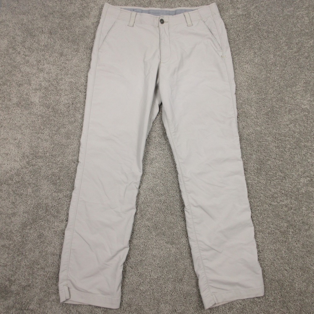 Under Armour Pants Mens 34x32 Beige UA Match Play Performance Golf Chino Stretch